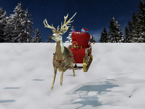 Treno de natal 3D 模型