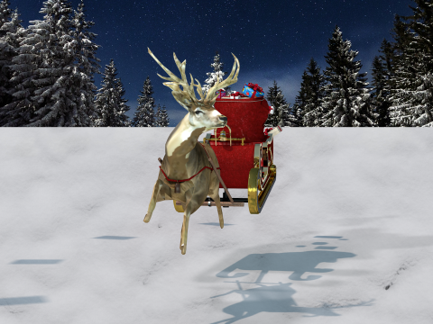 Treno de natal 3D 模型
