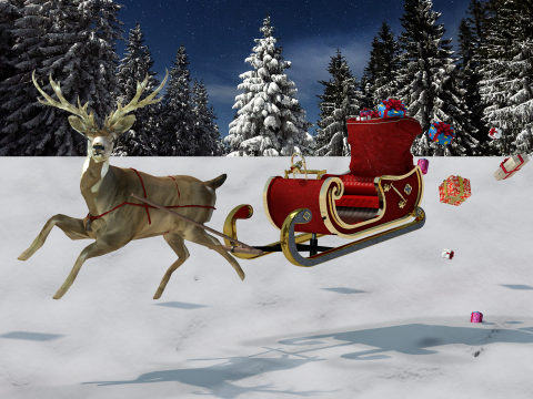 Treno de natal 3D 模型