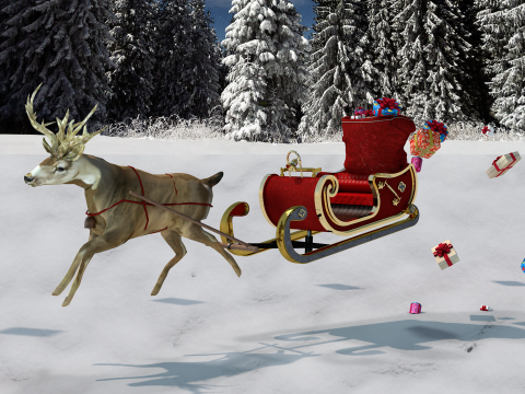Treno de natal 3D 模型