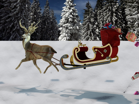 Treno de natal 3D 模型