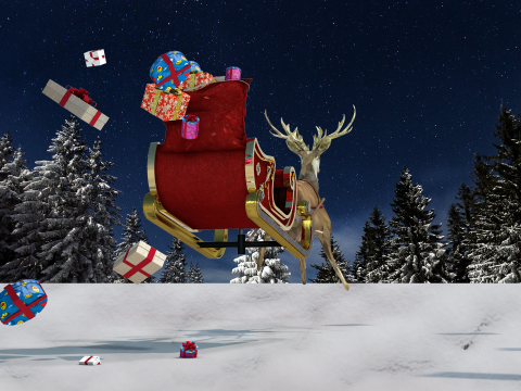 Treno de natal 3D 模型