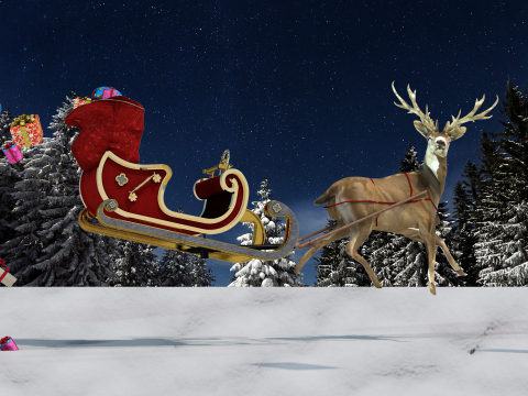 Treno de natal 3D 模型