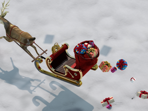 Treno de natal 3D 模型