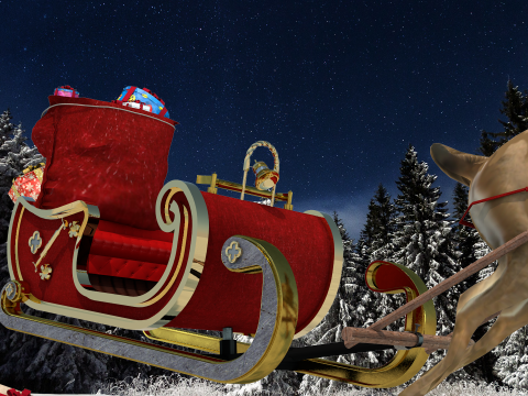 Treno de natal 3D 模型