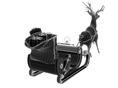 Treno de natal 3D 模型