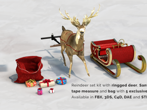 Treno de natal 3D 模型