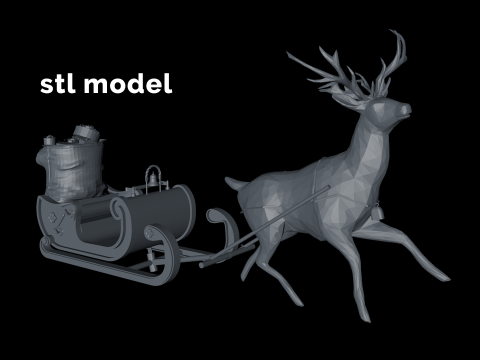 Treno de natal 3D 模型