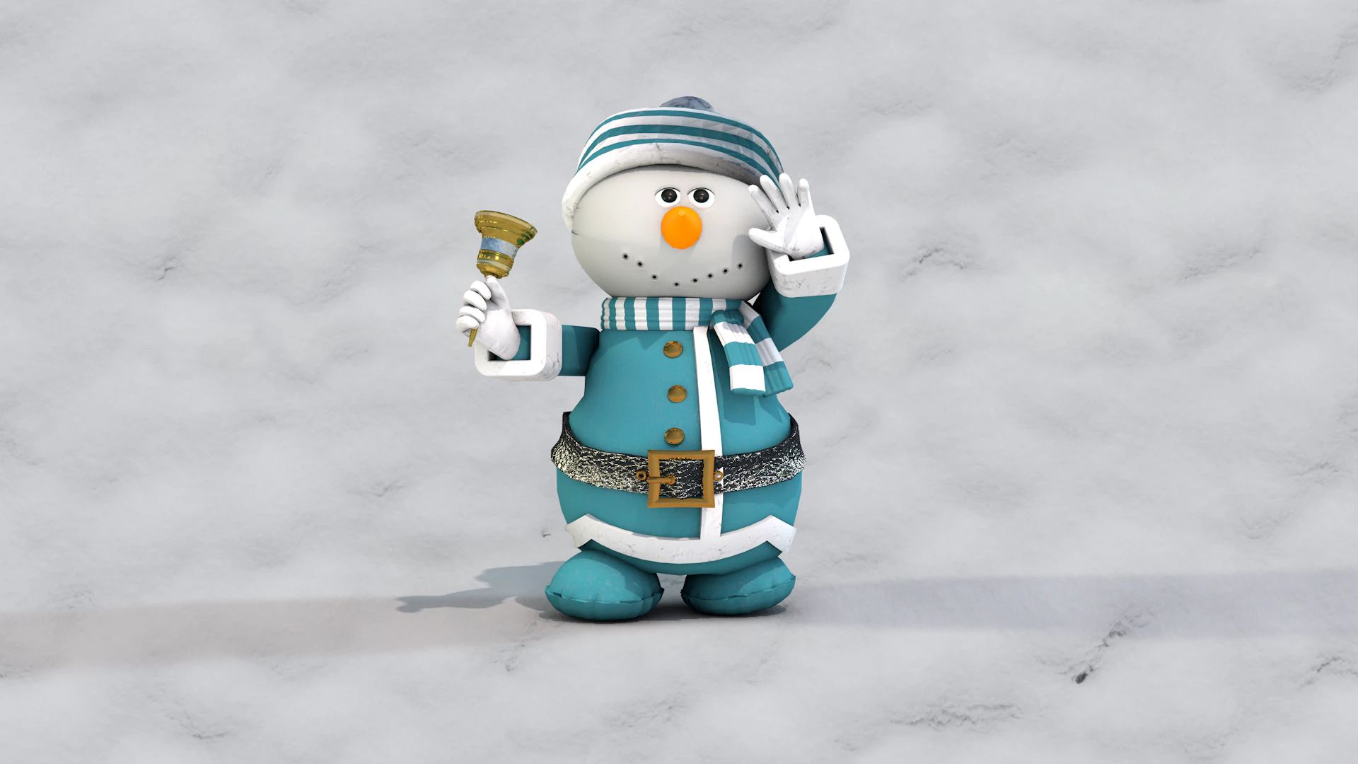 Boneco de neve Natal Azul 3D Model .c4d .max .obj .3ds .fbx .stl .blend 