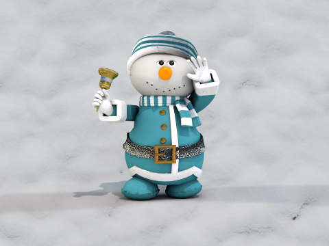 Boneco de neve Natal Azul 3Dモデル