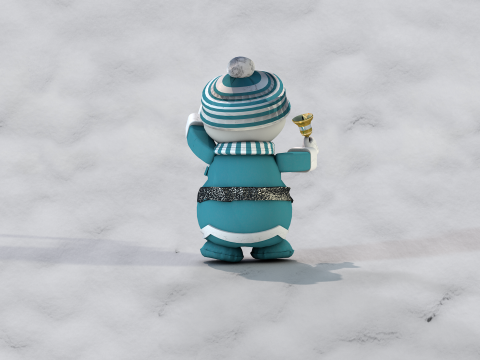 Boneco de neve Natal Azul 3D Model
