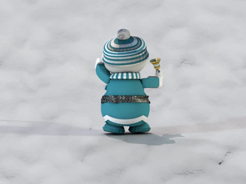 Boneco de neve Natal Azul 3D Model