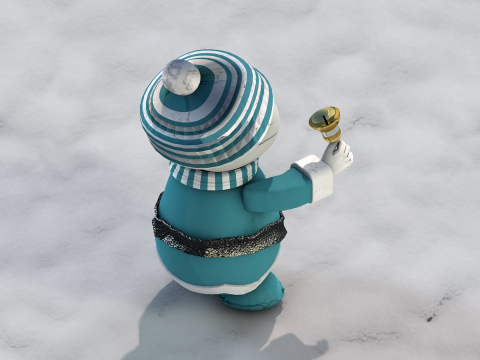 Boneco de neve Natal Azul 3D Model