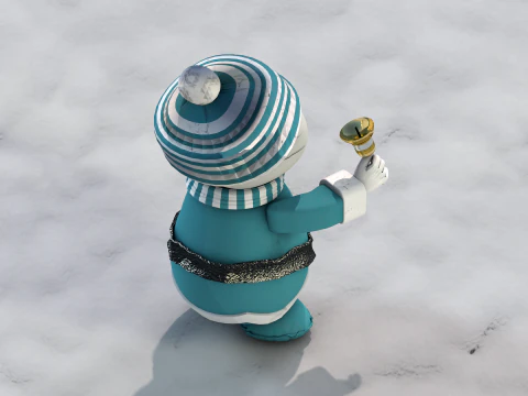 Boneco de neve Natal Azul 3D Model