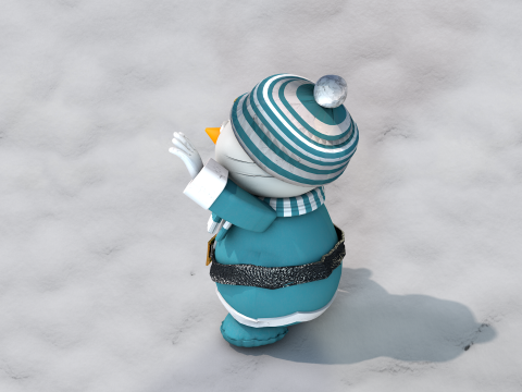 Boneco de neve Natal Azul 3D Model
