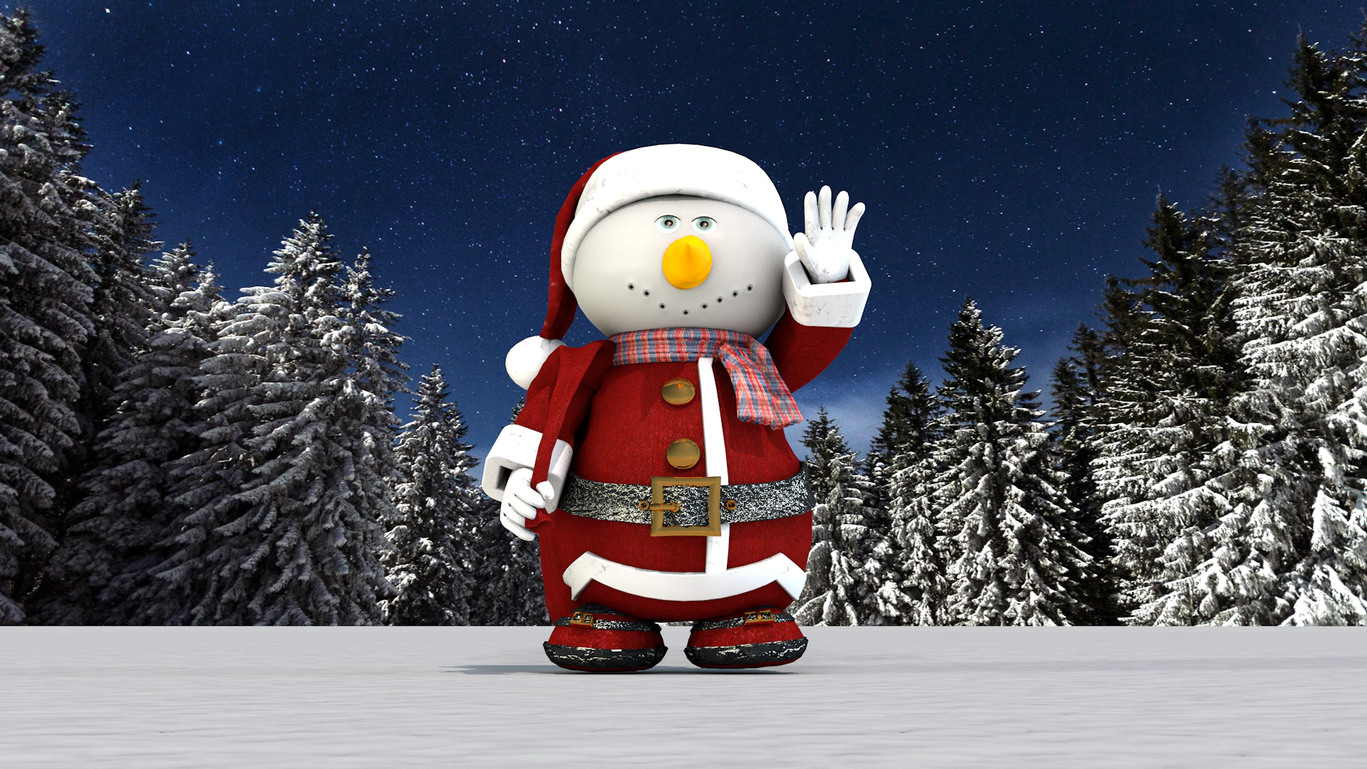 Boneco de neve noel 3D Model .c4d .max .obj .3ds .fbx .stl .blend 