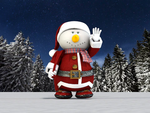 Boneco de neve noel 3D Model