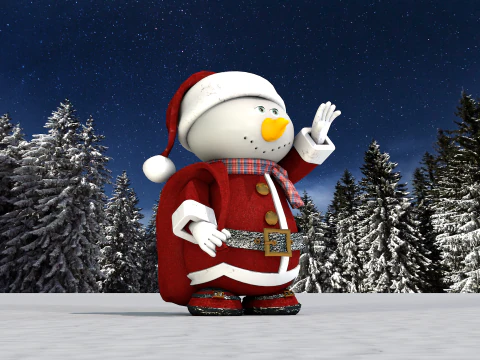 Boneco de neve noel 3D Model