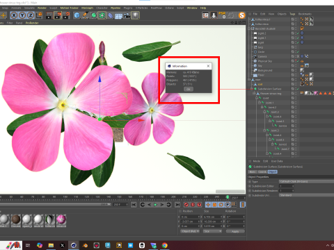 Fhower Vinca manipulada 3D Model