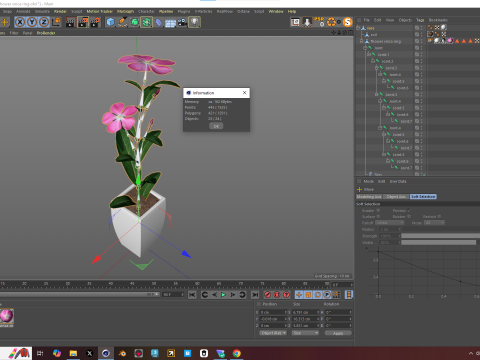 Fhower Vinca manipulada 3D Model