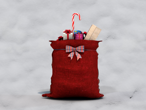 Saco de presentes do papai noel 3D Model
