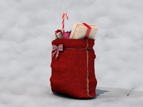 Saco de presentes do papai noel 3D मॉडल