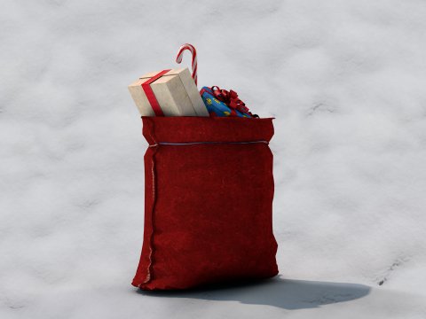 Saco de presentes do papai noel 3D मॉडल