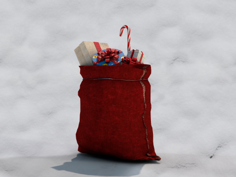 Saco de presentes do papai noel 3D मॉडल