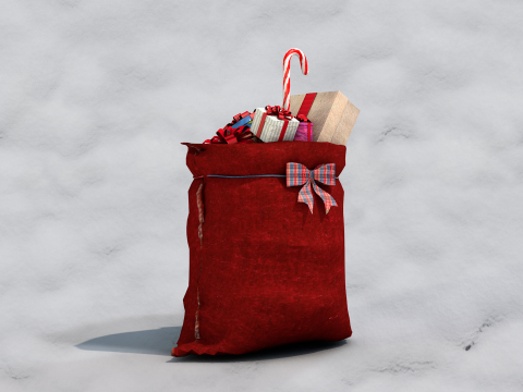 Saco de presentes do papai noel 3D मॉडल
