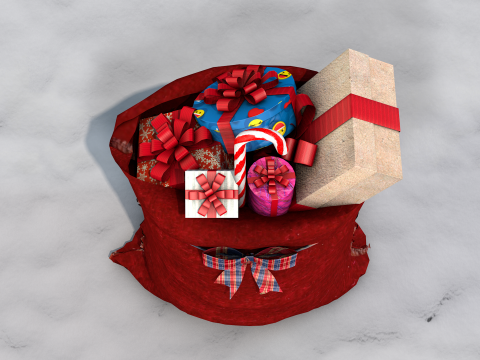 Saco de presentes do papai noel 3D मॉडल