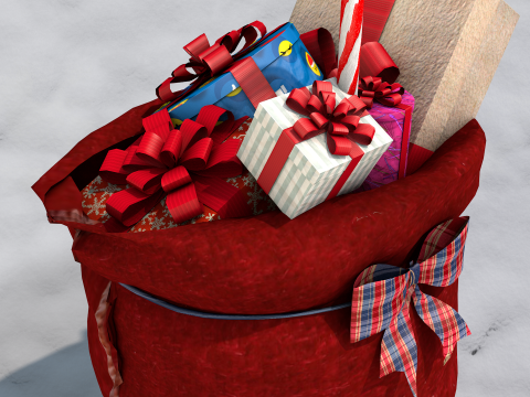 Saco de presentes do papai noel 3D मॉडल