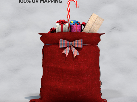 Saco de presentes do papai noel 3D मॉडल