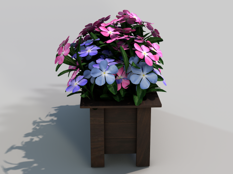 Vaso Flores Vinca De Madagascar Modelo 3D