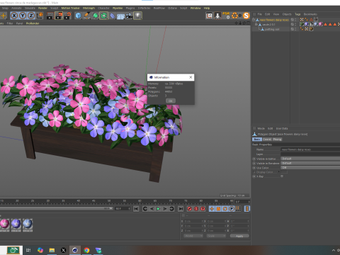 Vaso Flores Vinca De Madagascar Modelo 3D