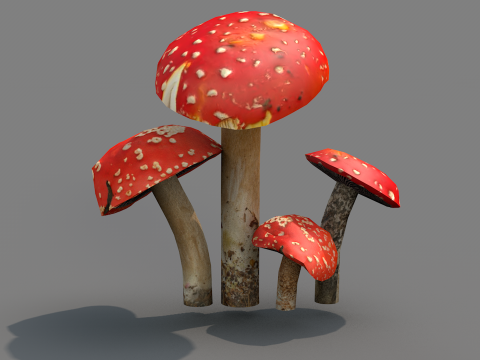 Cogumelos Red Cap Modelo 3D