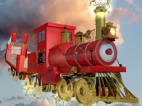 Expresso de Natal Vermelho 3D Model