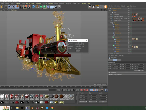 Expresso de Natal Vermelho 3D Model
