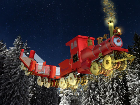 Expresso de Natal Vermelho 3D Model
