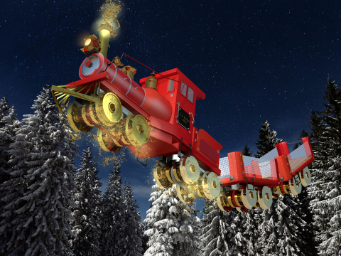 Expresso de Natal Vermelho 3D Modell