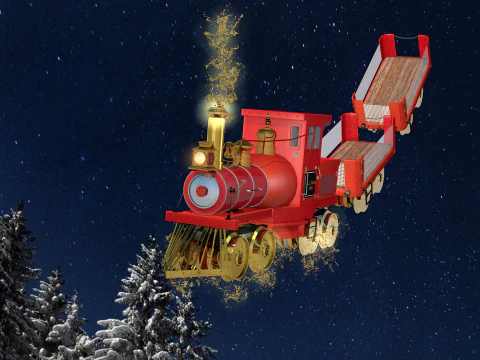 Expresso de Natal Vermelho 3D Model