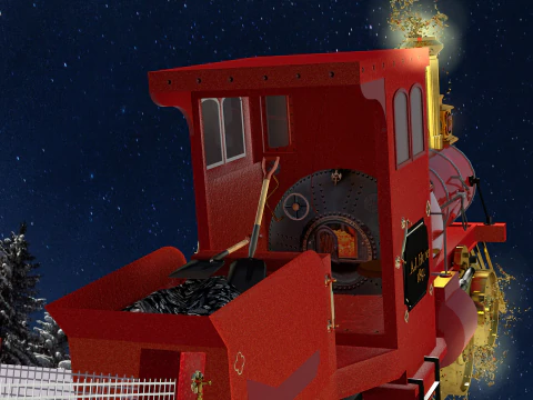 Expresso de Natal Vermelho 3D Model