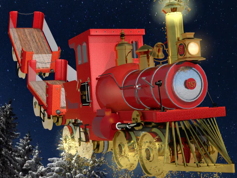 Expresso de Natal Vermelho 3D Model