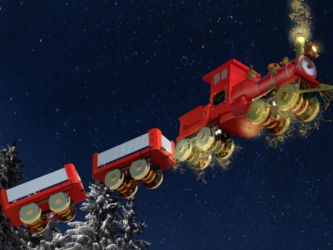 Expresso de Natal Vermelho 3D Model