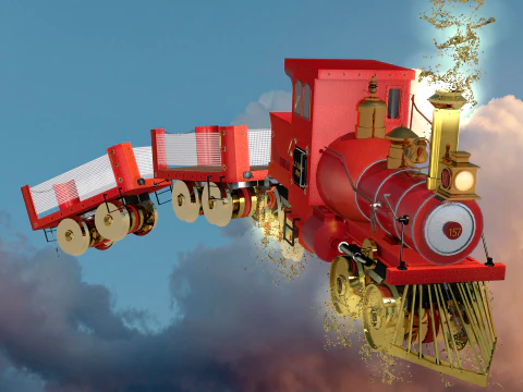 Expresso de Natal Vermelho 3D Model