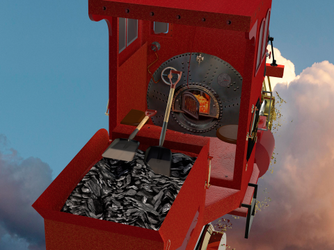 Expresso de Natal Vermelho 3D Modell