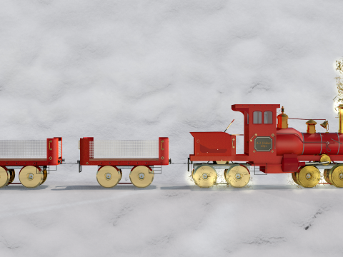 Expresso de Natal Vermelho 3D Modell
