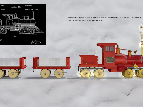 Expresso de Natal Vermelho 3D Modell