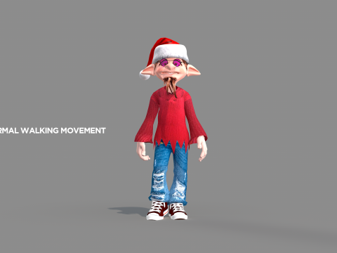 Happy Elf Character 3D मॉडल