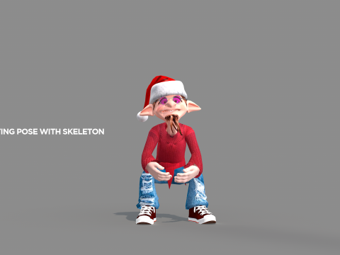 Happy Elf Character 3D मॉडल