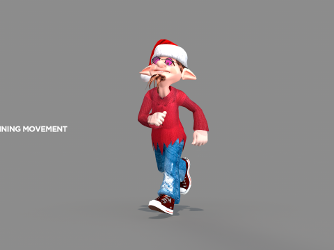 Happy Elf Character 3D मॉडल